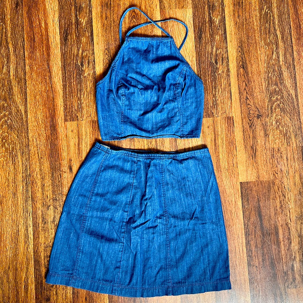 2 Piece Denim Top and Skirt From Hollister! ✨